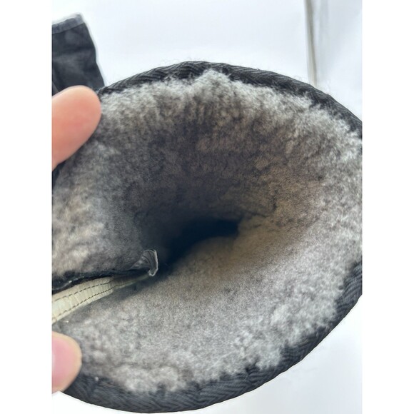 UGG Knightsbridge Boots Women's 7 Black Tall Suede 5119 Shearling Back Zip Y2K - Picture 5 of 7